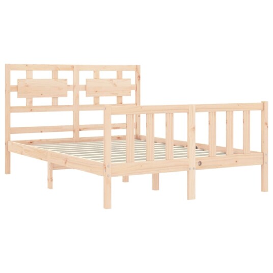 vidaXL Sengeramme med hodegavl 120x200 cm heltre