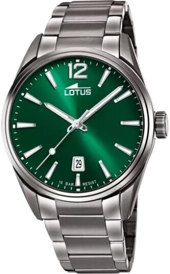 Lotus Herreklokke 18684/4 Classic Grønn/Stål Ø42 mm