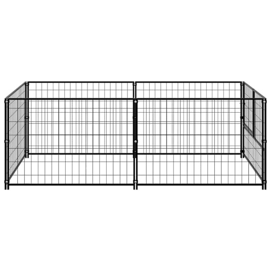 vidaXL Hundebur svart 200x100x70 cm stål