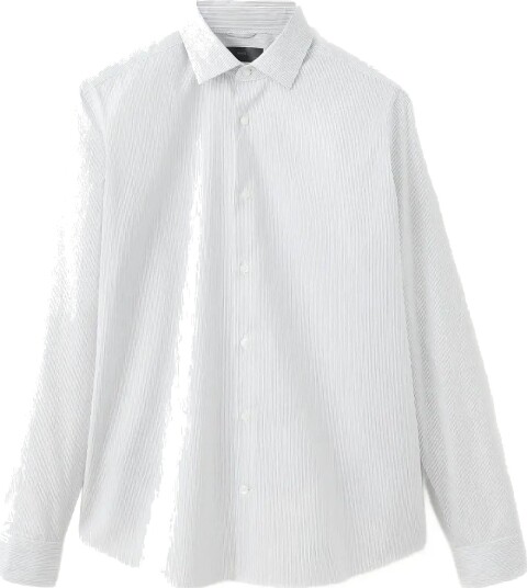Mango Slim Fit Striped Cotton Shirt White XL