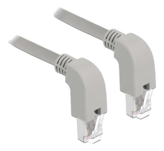 DeLOCK Nettverkskabel RJ45 Cat.6A S/FTP nedovervinklet 1m