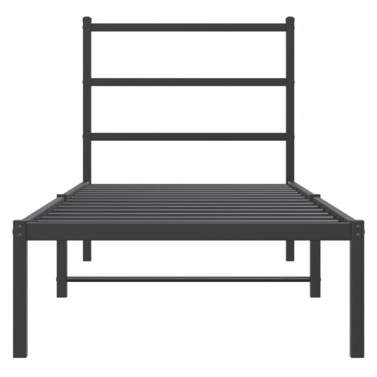 vidaXL Sengeramme i metall med hodegavl svart 80x200 cm 8721012302532