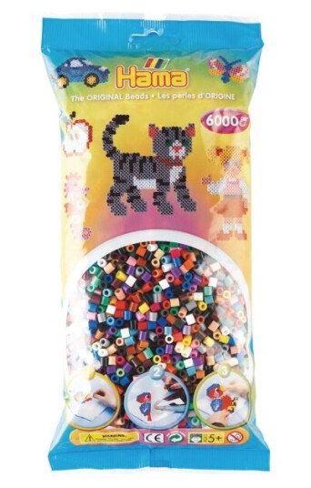 Perler Hama Midi Mix67, Assorterede Farver, Pose A 6.000 Stk.
