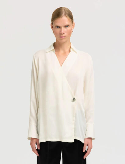 Selected Slfjolly Ls Wrap Top B Cream 36 Selected Slfjolly Ls Wrap Top B Cream 36