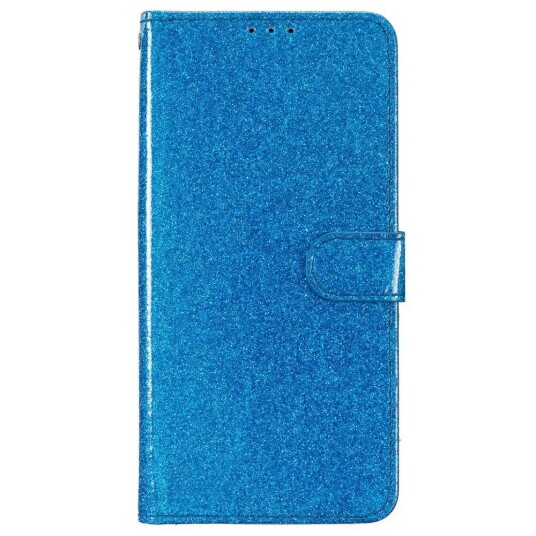 INCOVER Samsung Galaxy A55 (5G) Flip Deksel med Lommebok og Stropp - Glitter - Blå