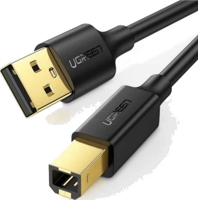 Ugreen Us135 Usb 2.0 A B Skriverkabel Gullbelagt 1M Svart