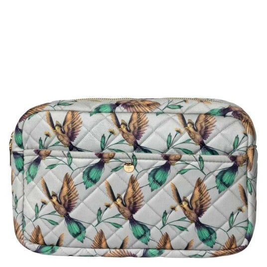 Fan Palm Beauty Bag Natural Hummingbird Large Fan Palm Beauty Bag Natural Hummingbird Large