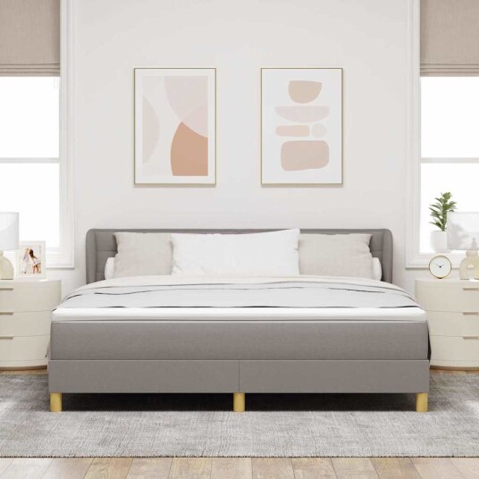 Boksmadrass med Madras Taupe 180x200 cm Stoff