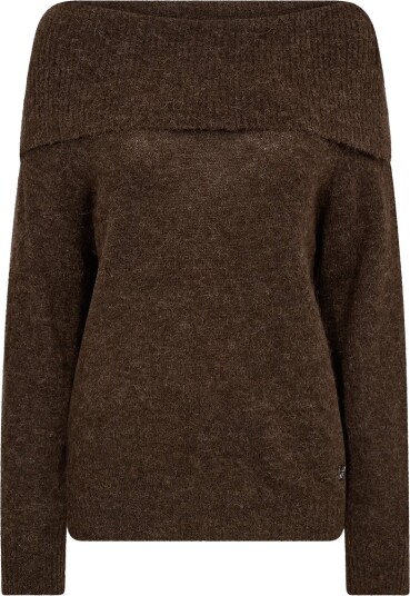 MOS MOSH Mmmape Off Shoulder Knit Brown XS