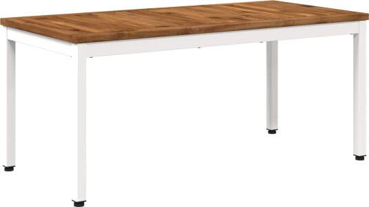vidaXL Kaffebord Naturlig og Hvit 50 x 100,5 x 45 cm Solid akasietre