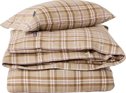 Lexington Sengetøysett i bomullsflanell med rutemønster Beige Lexington Sengetøysett i bomullsflanell med rutemønster Beige
