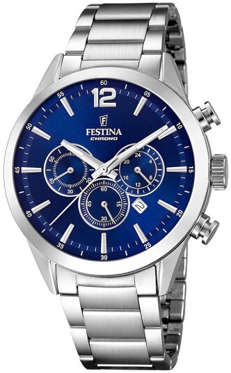 Festina Herreklokke F20343 7 Blå/Stål Ø43.5 mm Festina Herreklokke F20343 7 Blå/Stål Ø43.5 mm