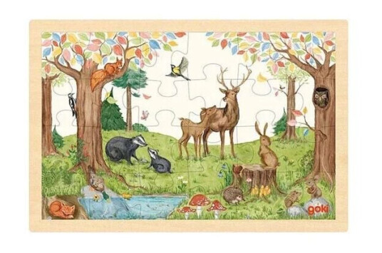 Goki Wooden Jigsaw Puzzle in the Forest 24 pcs. Tre