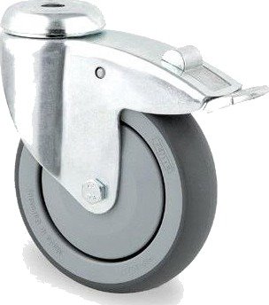 Tente 2477PJP125P30 Leddhjul termogummi, brems, sentrumshull 11 mm 125 mm, Garasjeinnredning & oppbevaring