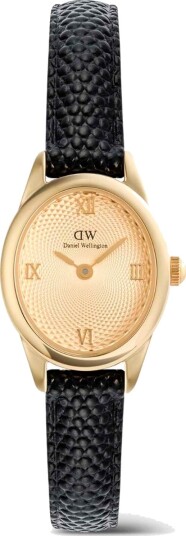 Daniel Wellington DW Watch Ophelia Mini Black Lizard Unitone Guilloché Gold 22x25.5mm Daniel Wellington DW Watch Ophelia Mini Black Lizard Unitone Guilloché Gold 22x25.5mm