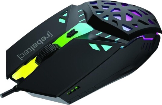 Rebeltec SHARK Gamingmus 2400 DPI USB A RGB lys Svart