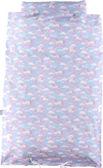 Nørgaard Madsens Sengetøy Baby Denim m. Enhjørninger/Rainbow Nørgaard Madsens Baby Sengetøy Baby Blå