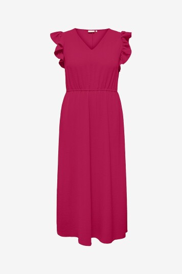 Only Carmakoma   Maxikjole carMetta Life S/L Long Dress Wvn   Rød