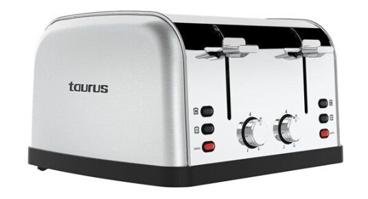 Taurus Vintage Brødrister 4 Slot 1900W Rustfritt Stål