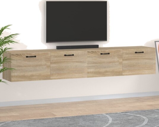 vidaXL Veggskap 2 stk sonoma eik 100x36,5x35 cm konstruert tre vidaXL Veggskap 2 stk sonoma eik 100x36,5x35 cm konstruert tre