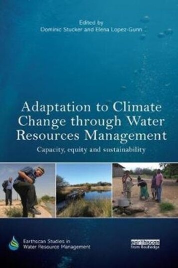 Adaptation to Climate Change through Water Resources Management Capacity, Equity and Sustainability