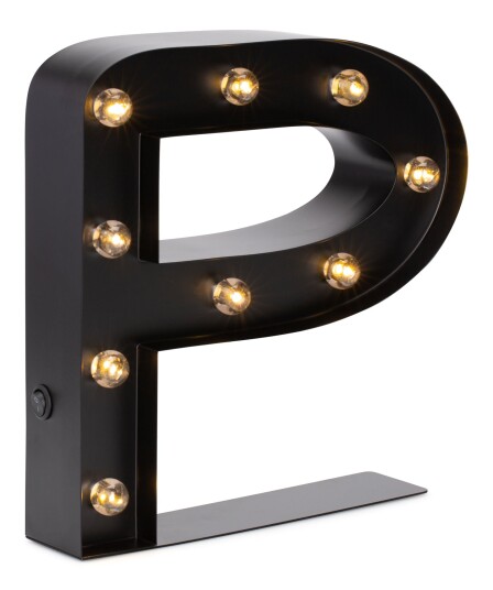 Minitude Bokstavlampe P Svart Minitude Bokstavlampe P Svart