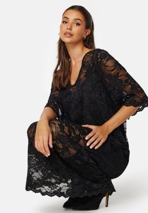 VILA Vilorna 2/4 Lace Midi Dress Black 34 VILA Vilorna 2/4 Lace Midi Dress Black 34