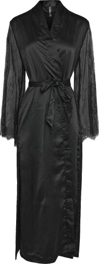 Hunkemöller Kimono Long Satin Camille   Black   XL/XXL