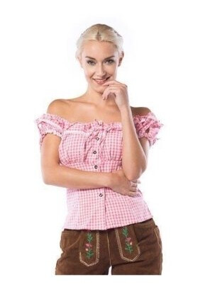 Boland Traciks Tyrolerbluse, Lyserød Og Hvid Ternet PC2679784 Boland Traciks Tyrolerbluse, Lyserød Og Hvid Ternet PC2679784