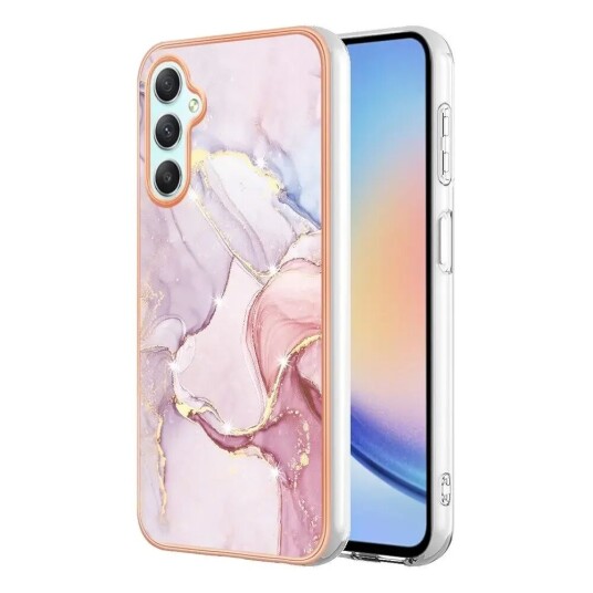 INCOVER Samsung Galaxy A25 (5G) Hybrid Plast Deksel - Rosa Marmor