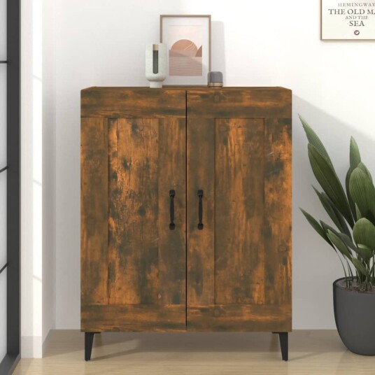 vidaXL Skjenk røkt eik 69,5x34x90 cm konstruert tre