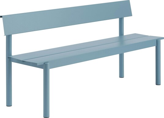 Linear Benk Med Ryggstøtte 170 cm Pale Blue Linear Benk Med Ryggstøtte 170 cm Pale Blue