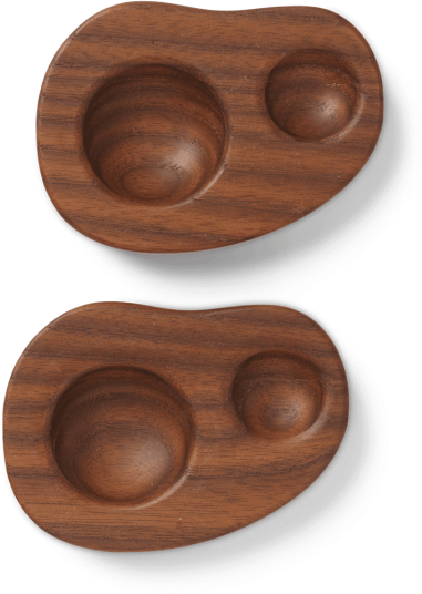 Ferm Living Cairn eggeglass 2 pakning Dark brown