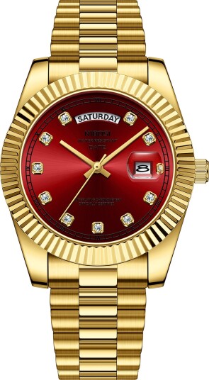 Nibosi Day Date Gold Red