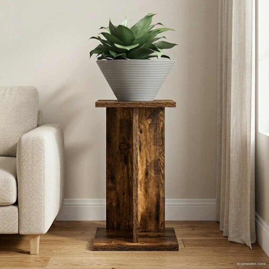 vidaXL Planteholder Røkt Eik 25 x 25,5 x 40,5 cm Konstruert tre