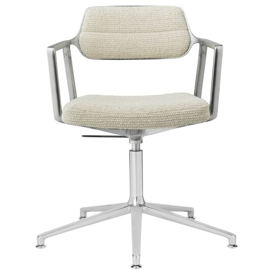 Vipp 453+ Svingstol Polert Aluminium / Wavy Off white