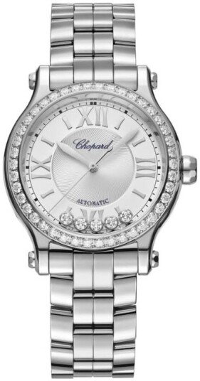 Chopard Dameklokke 278608 3004 Happy Sport Sølvfarget/Stål Ø33 mm