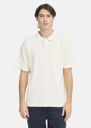 Casual Friday Cfcameron 0210 Waffle Polo Egret 2xl Kortarmede Skjorter
