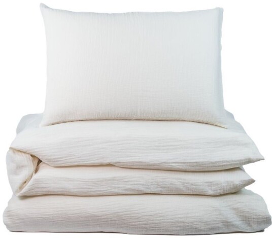 NG Baby Påslakan Säng Muslin Ivory
