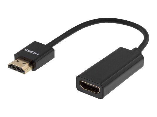 Deltaco HDMI-forlengelseskabel med Ethernet 10 cm - Svart