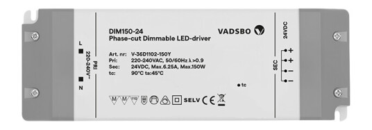 Vadsbo Dimbar Trafo DIM 150W/24Vdc