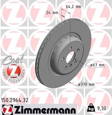 Bremseskive ZIMMERMANN 150.2964.32