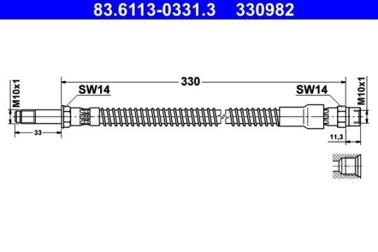 Bremseslange ATE 83.6113-0331.3 Bremseslange ATE 83.6113-0331.3