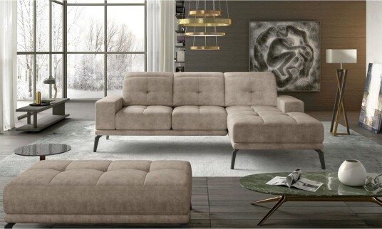 Hjørnesofa Eltap Torrense 265x175x98 cm Dora 21 Beige Høyre