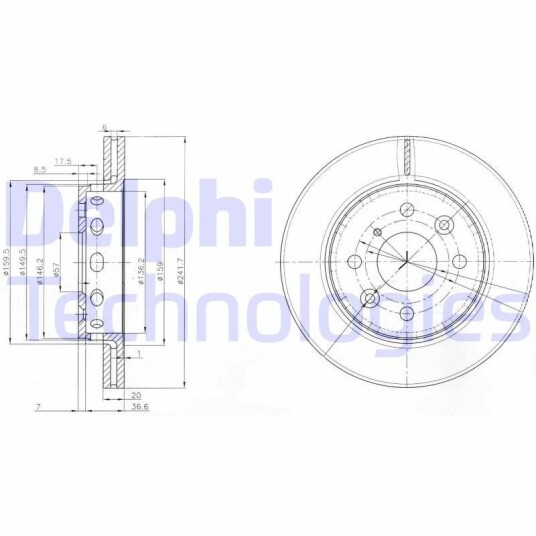 Bremseskive DELPHI BG3074
