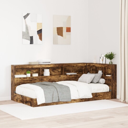 Bokhylleseng Røkt Eik 90x190 cm Konstruert Tre