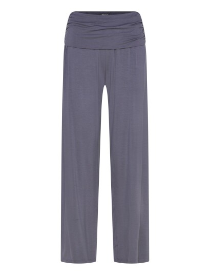 Gina Tricot Folded Wide Yoga Trousers Blue XS