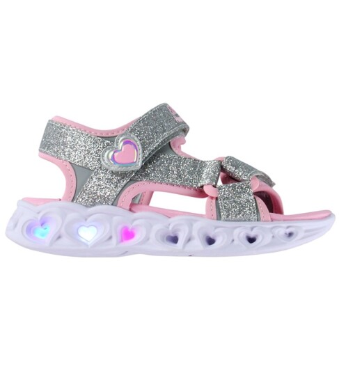 Skechers Heart Lights Sandals Metallic 35