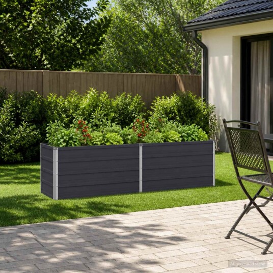 vidaXL Hevet Hagebed Antrasitt 160 x 40 x 55 cm kaldvalset stål