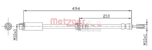 Bremseslange METZGER 4112313